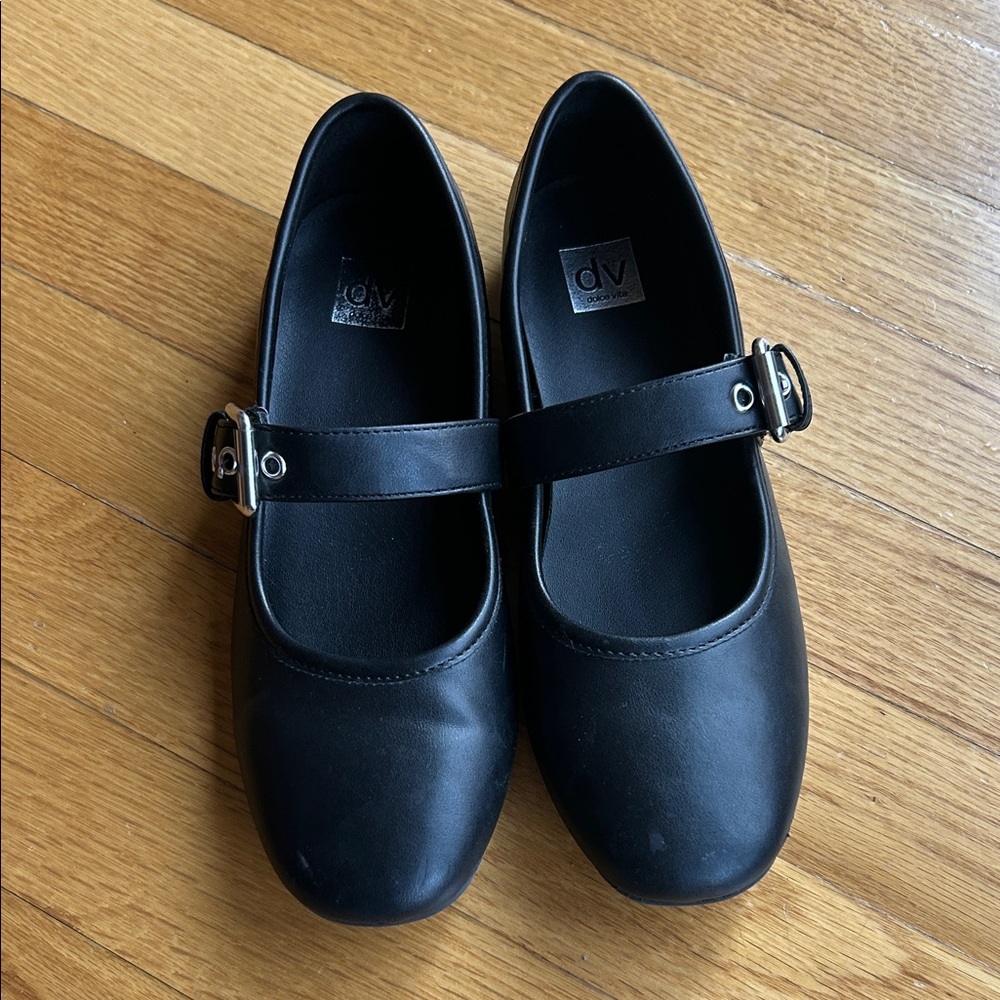 DV by Dolce Vita Black Buckle Ballet shoes for Girls